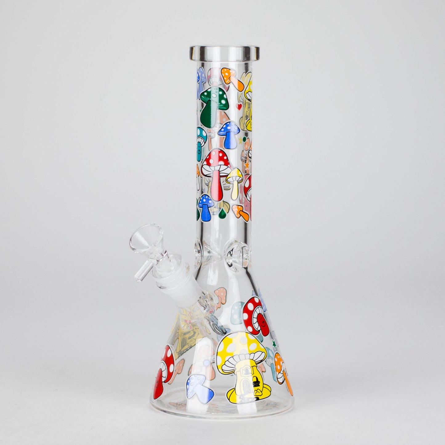 10" GlowShroom Glass Bong – 5mm Thick Glass, Glow-in-the-Dark Mushroom Design