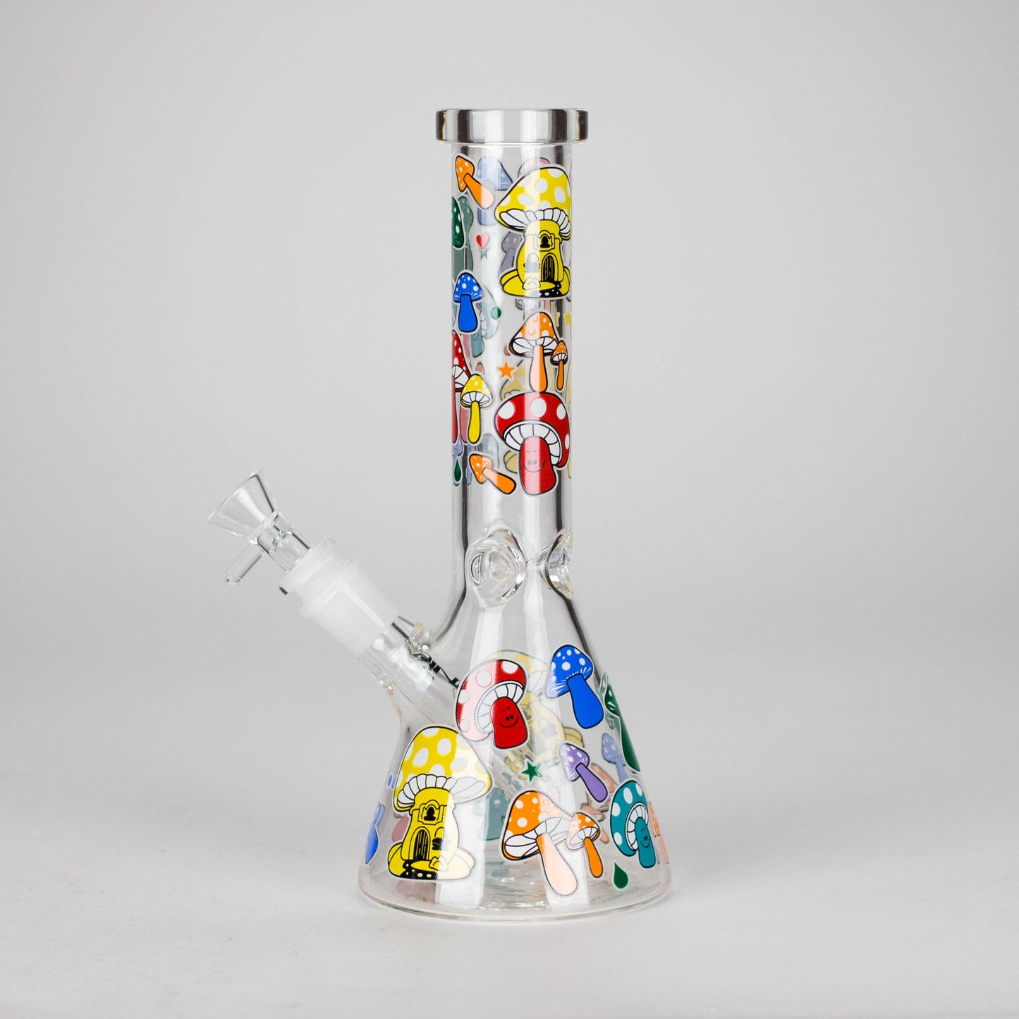 10" GlowShroom Glass Bong – 5mm Thick Glass, Glow-in-the-Dark Mushroom Design