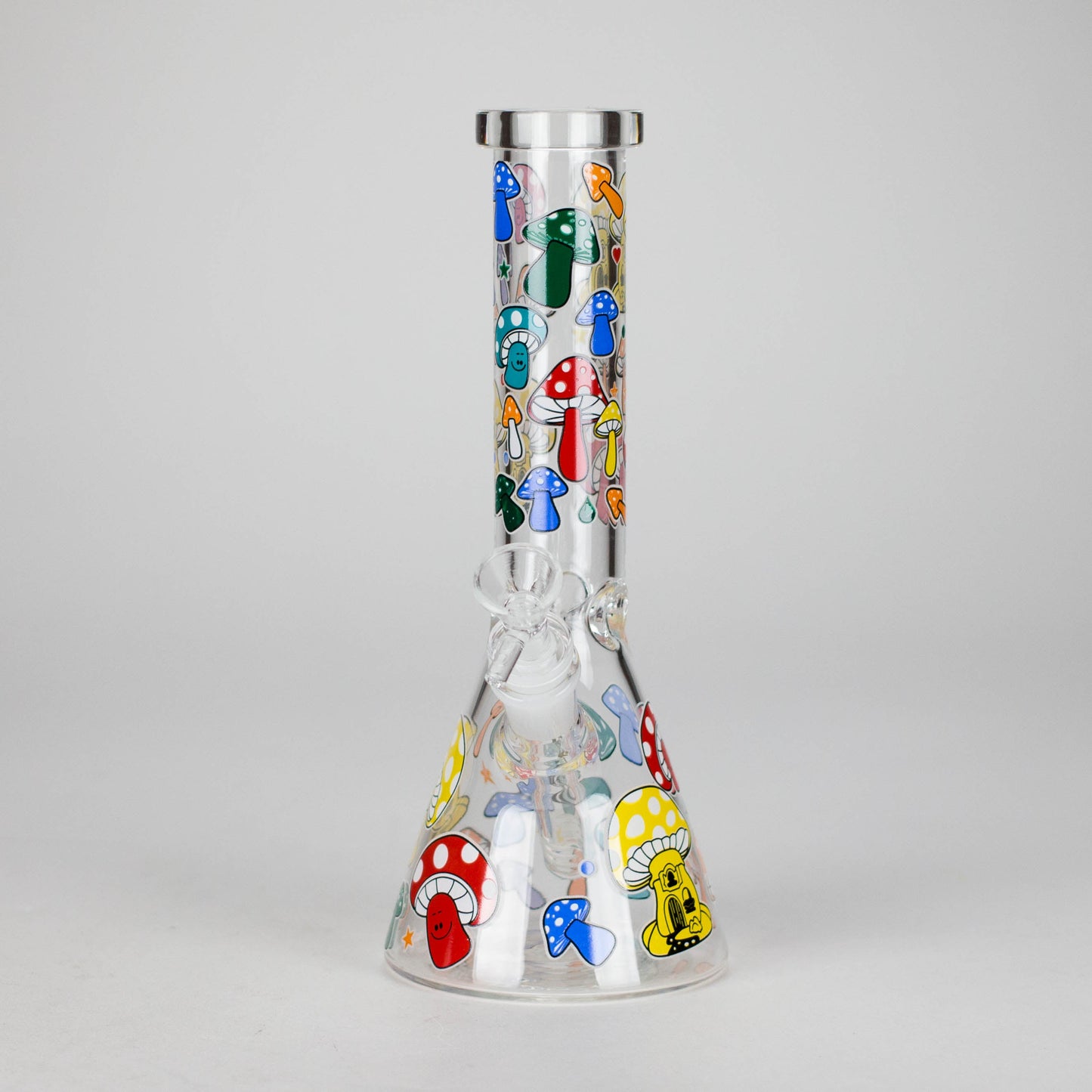 10" GlowShroom Glass Bong – 5mm Thick Glass, Glow-in-the-Dark Mushroom Design
