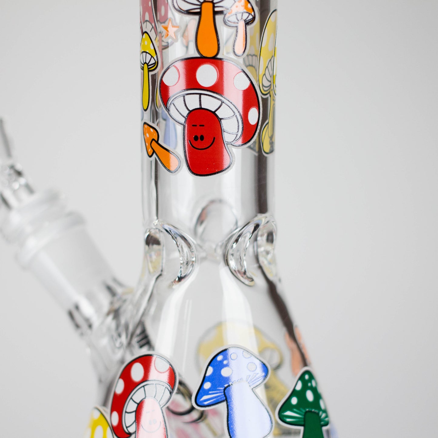 10" GlowShroom Glass Bong – 5mm Thick Glass, Glow-in-the-Dark Mushroom Design