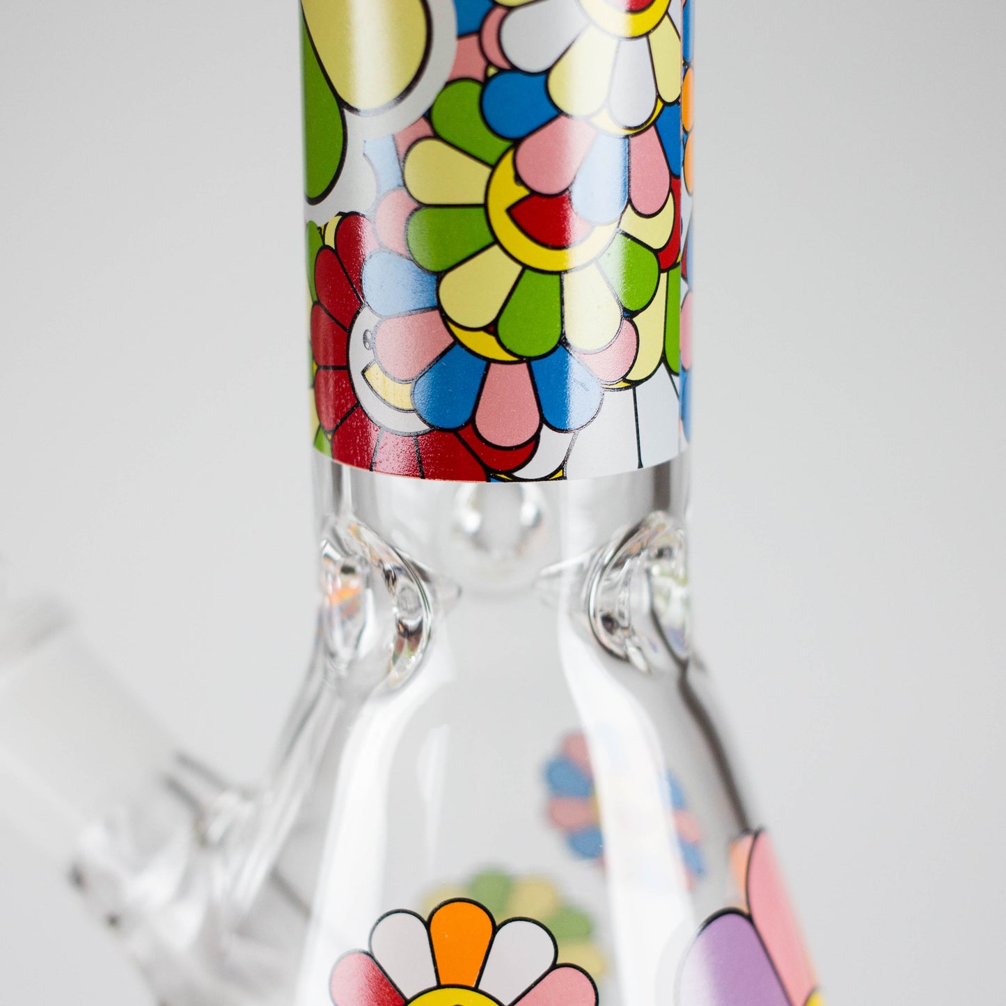 10″ Smile Flower Design Glass Beaker Bong