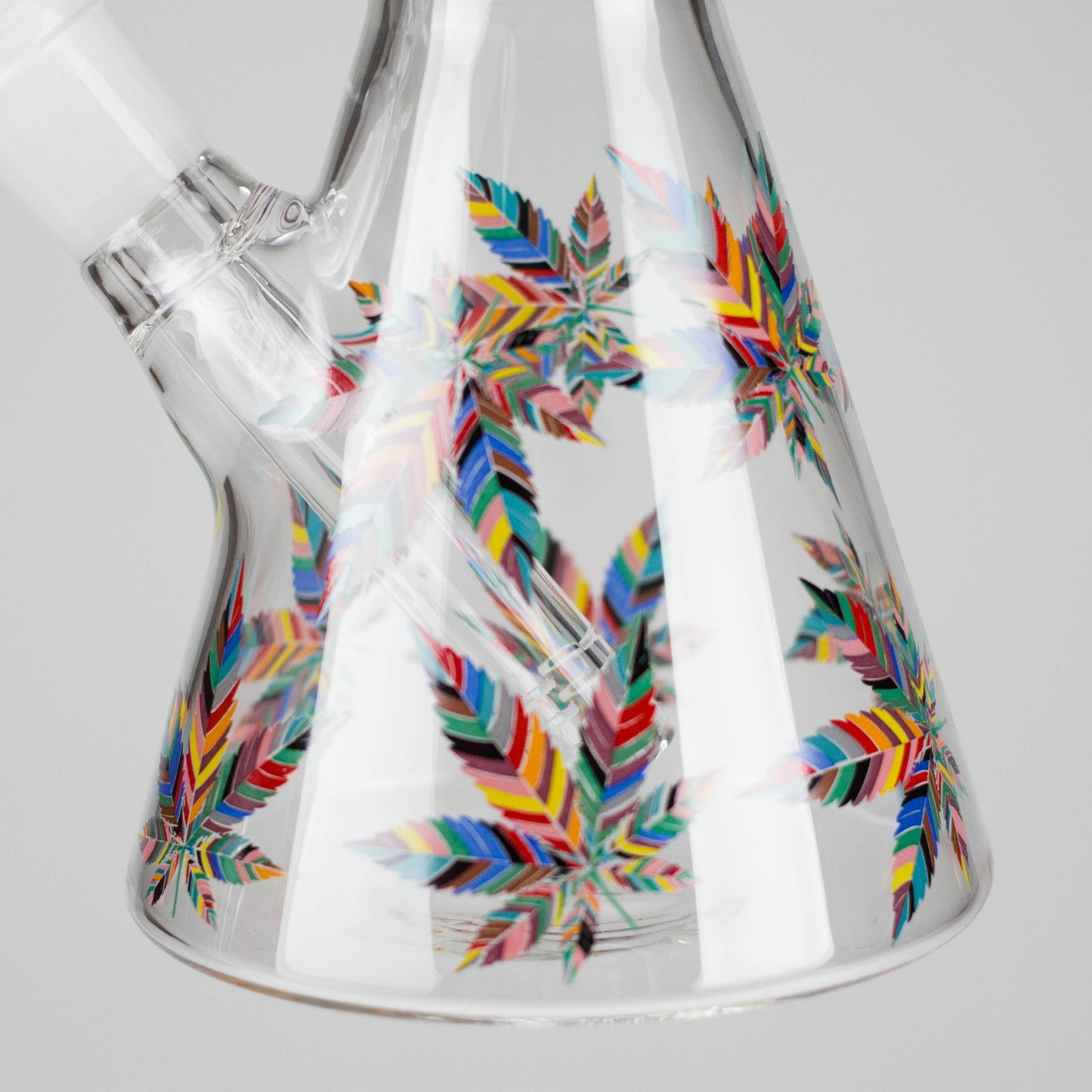 10" Leaves Design Glass Beaker Bong