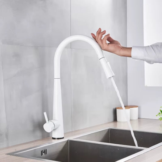 Touch Sense White Kitchen Faucet White Pull Out Kitchen Mixer Faucets Black Smart Sensor Stream Spray Mode Mixer Taps