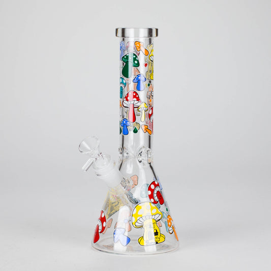 10" GlowShroom Glass Bong – 5mm Thick Glass, Glow-in-the-Dark Mushroom Design