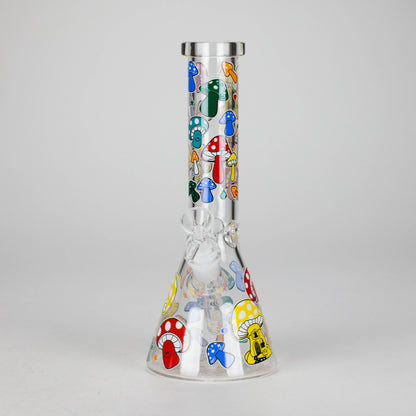 10" GlowShroom Glass Bong – 5mm Thick Glass, Glow-in-the-Dark Mushroom Design