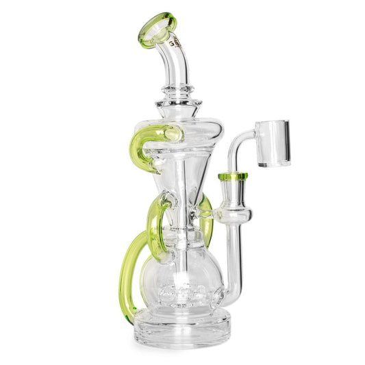 GEAR Premium® | 10" Tall Lime Green Crystal Glide Triple Uptake Dual Chamber Recycler