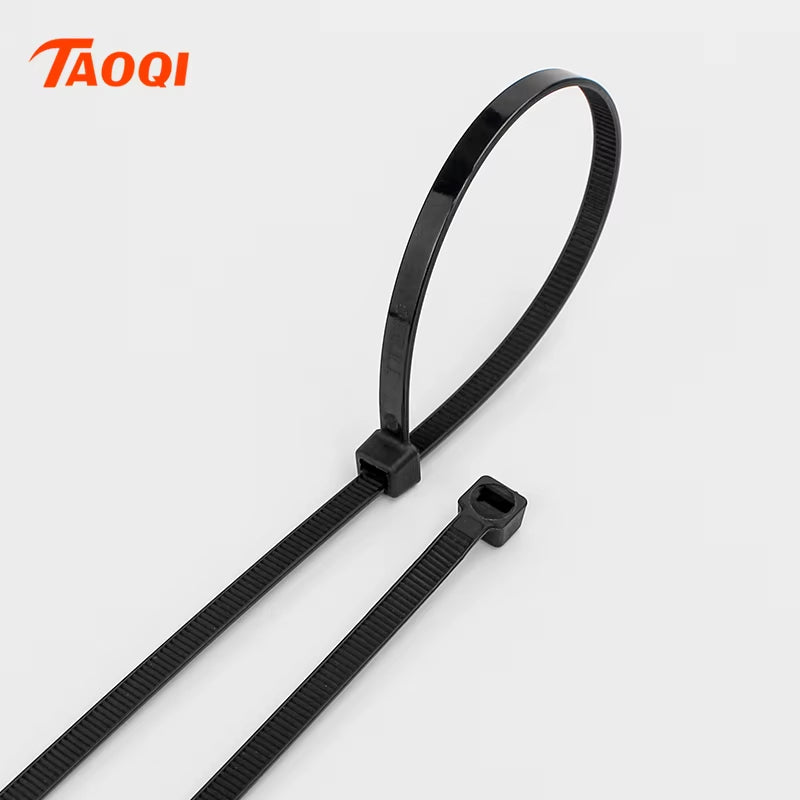 Self-Locking Plastic Nylon Tie 100Pcs/Bag Black Zip Wraps Strap Nylon Cable Tie Set Fastening Ring Loop Wire Wrap