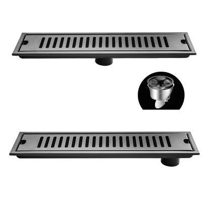 Rectangle 304 Stainless Steel Black Baking Paint Bathroom Sewer Shower Room Floor Drains Length 20-50Cm