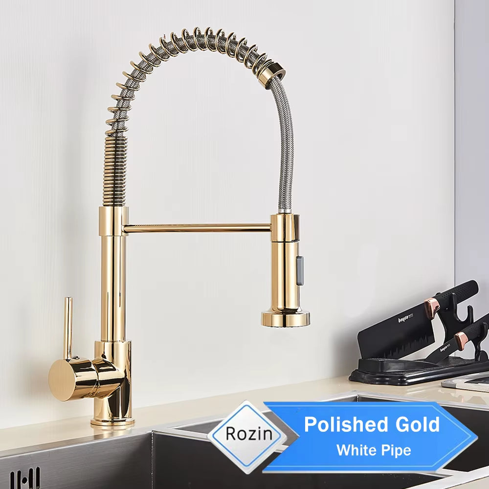 Matte Black Kitchen Faucet Deck Mounted Mixer Tap 360 Degree Rotation Stream Sprayer Nozzle Kitchen Sink Hot Cold Taps