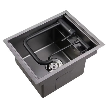 Nanometer 304 Stainless Steel Sink Small Size Cover Hidden Single Kitchen Sink