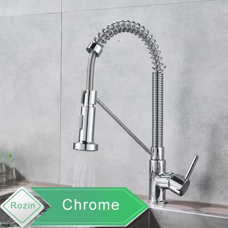 Matte Black Kitchen Faucet Deck Mounted Mixer Tap 360 Degree Rotation Stream Sprayer Nozzle Kitchen Sink Hot Cold Taps