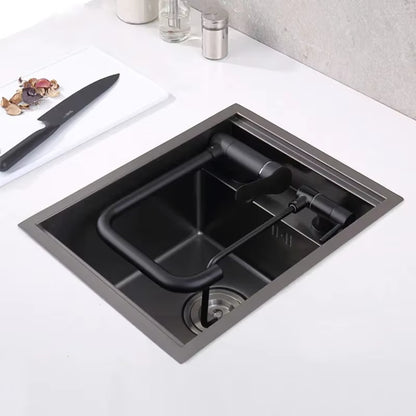 Nanometer 304 Stainless Steel Sink Small Size Cover Hidden Single Kitchen Sink