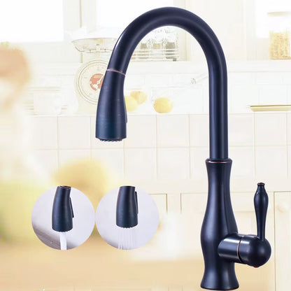 Brass Kitchen Faucet 5 Color Rotation High Arch Kitchen Sink Faucet Pull Out Sprayer Hot Cold Water Mixer Tap Torneira Cozinha