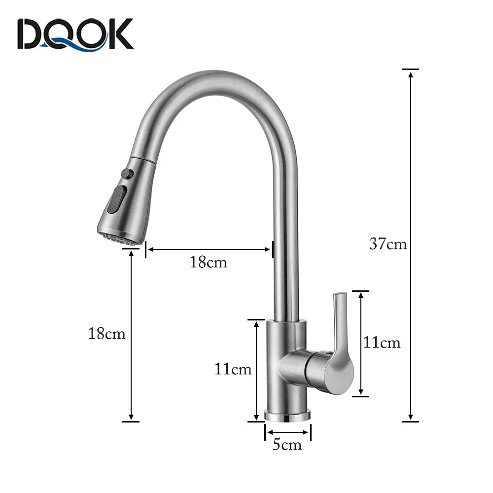 Kitchen Faucet Black Kitchen Tap Pull Out Kitchen Sink Mixer Tap Brushed Nickle Stream Sprayer Head Chrome Kitchen Water Tap