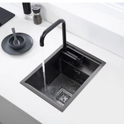 Black Kitchen Sink Hidden Single Bowl Bar Small Size Sink Stainless Steel Balcony Sink Concealed Black Kitchen Sink Bar Sink