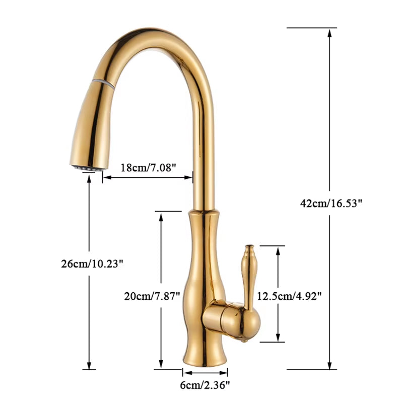 Brass Kitchen Faucet 5 Color Rotation High Arch Kitchen Sink Faucet Pull Out Sprayer Hot Cold Water Mixer Tap Torneira Cozinha