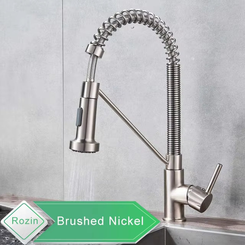 Matte Black Kitchen Faucet Deck Mounted Mixer Tap 360 Degree Rotation Stream Sprayer Nozzle Kitchen Sink Hot Cold Taps