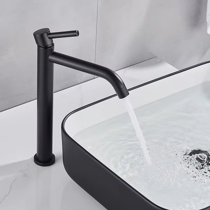 Black Chrome Tall Basin Sink Faucet Slim Bathroom Washbasin Water Mixer Tap Hot Cold Water Basin Crane Tap Bathroom Tap