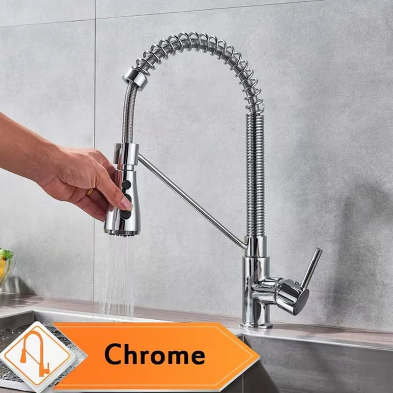 Matte Black Kitchen Faucet Deck Mounted Mixer Tap 360 Degree Rotation Stream Sprayer Nozzle Kitchen Sink Hot Cold Taps