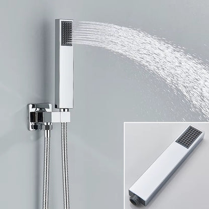 Wall Mount Bathroom Rain Waterfall Shower Faucets Set Concealed Chrome Shower System Bathtub Shower Mixer Faucet Tap