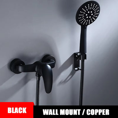 Hot Cold Shower System Bathroom LED Digital Shower Set Wall Mount Smart Thermostatic Bath Faucet Square Head SPA Rainfall Grifo