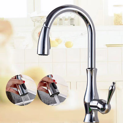 Brass Kitchen Faucet 5 Color Rotation High Arch Kitchen Sink Faucet Pull Out Sprayer Hot Cold Water Mixer Tap Torneira Cozinha