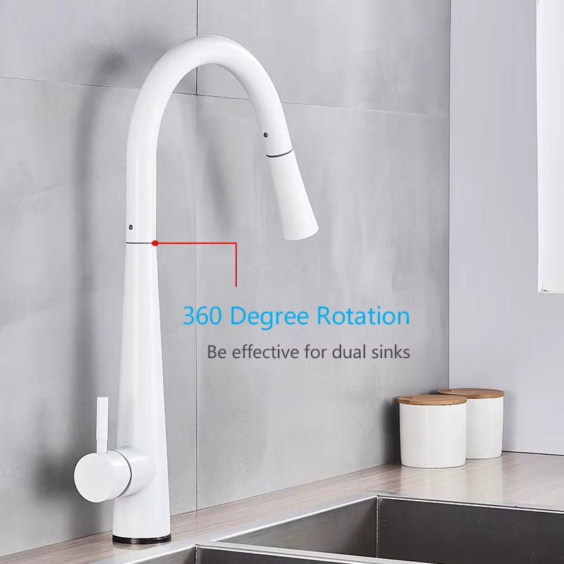 Touch Sense White Kitchen Faucet White Pull Out Kitchen Mixer Faucets Black Smart Sensor Stream Spray Mode Mixer Taps