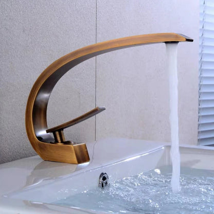 Basin Faucet Modern Bathroom Mixer Tap Nickel/Black/Gold Wash Basin Faucet Single Handle Hot and Cold Waterfall Faucet