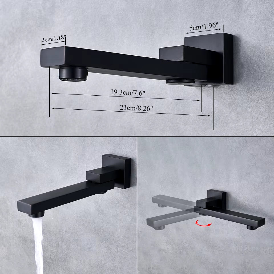 Bathroom Black Shower Faucet Set Rainfall Head Wall Mounted Bath Shower System Hand Sprayer Bathtub Faucet Mixer