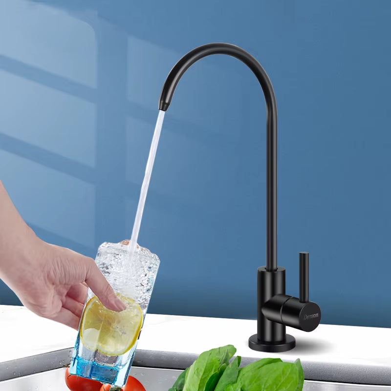 Matte Black Direct Drinking Faucets Stainless Steel Kitchen Tap for Anti-Osmosis Purifier Water and Kitchen Sink Faucet